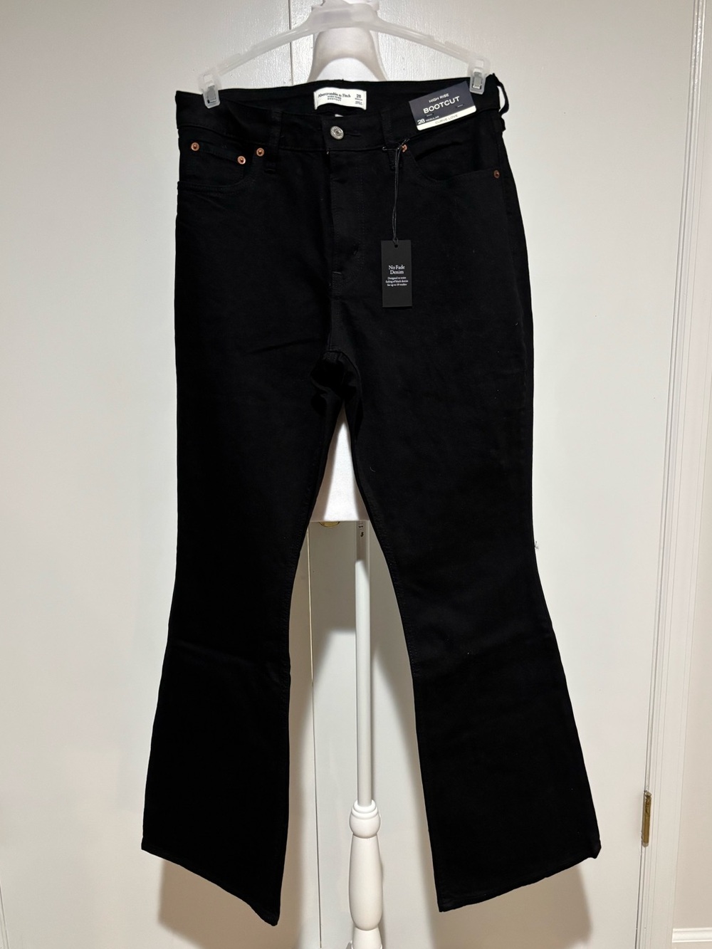 Abercrombie & Fitch Women Black Denim Jeans Highrise Bootcut Curve Love Size 28
